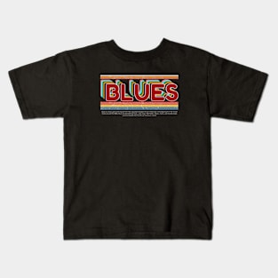blues music Lover Gift Idea 90s designs 80s vintage retro Kids T-Shirt